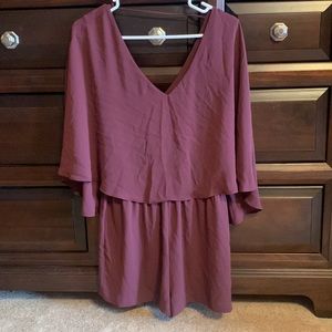 BCBG Maroon Romper